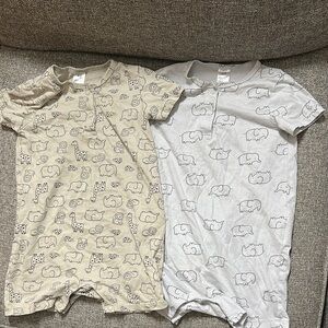 Animal Print Baby Rompers - Set of 2